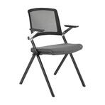 Hilma Stacking Visitor Chair // Gray + Matte Black Frame // Set of 2