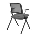 Hilma Stacking Visitor Chair // Gray + Matte Black Frame // Set of 2