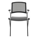 Hilma Stacking Visitor Chair // Gray + Matte Black Frame // Set of 2