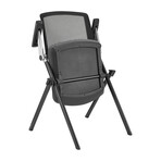 Hilma Stacking Visitor Chair // Gray + Matte Black Frame // Set of 2