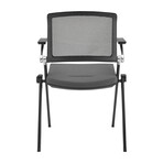 Hilma Stacking Visitor Chair // Gray + Matte Black Frame // Set of 2