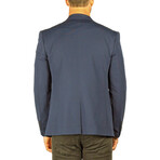 Embroidered Patch Evening Blazer // Navy (US: 46R)