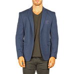 Embroidered Patch Evening Blazer // Navy (US: 46R)
