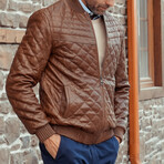 Athens Leather Jacket // Chestnut (2XL)