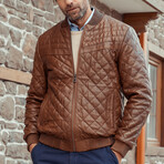 Athens Leather Jacket // Chestnut (XL)