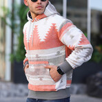 Aztec Pattern Oversize Hoodie // Tile Red (S)