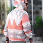Aztec Pattern Oversize Hoodie // Tile Red (S)