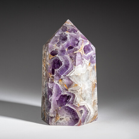 Genuine Polished Chevron Amethyst Point