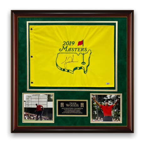 Tiger Woods // 2019 Masters Flag // Autographed + Framed