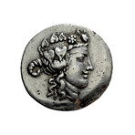 Large Ancient Greek Silver Coin // Herakles & Dionysus