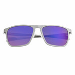 Capricorn Titanium Polarized Sunglasses // Silver Frame + Purple-Blue Lens