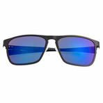 Capricorn Polarized Sunglasses // Black Frame + Blue Lens