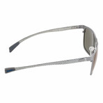 Capricorn Titanium Polarized Sunglasses // Silver Frame + Purple-Blue Lens