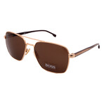 Hugo Boss // Men's Boss1045/S 0000 Square Sunglasses // Gold + Brown