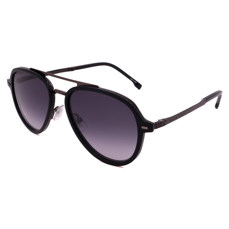 Hugo Boss // Men's 1055-S 0807 Aviator Sunglasses // Black+ Gray Gradient