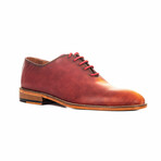 Abstract Psychedelic Derby Shoe // Maroon + Gold (Euro: 46)