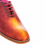 Abstract Psychedelic Derby Shoe // Maroon + Gold (Euro: 43)