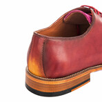 Abstract Psychedelic Derby Shoe // Maroon + Gold (Euro: 45)