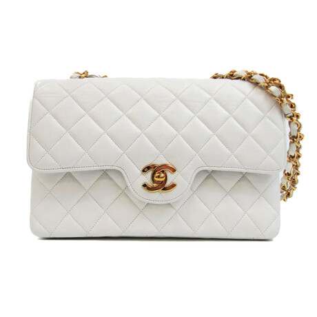 Chanel // Leather Matelasse Shoulder Bag // White + Gold // Pre-Owned