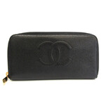 Chanel // Leather Coco Mark Long Bi-Fold Wallet // Black // Pre-Owned