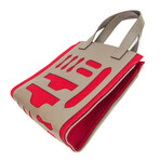 Hermes // Epsom Leather + Felt Petit H Tote Bag // Etoupe Gray + Red // Pre-Owned