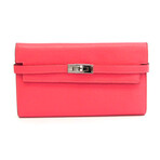 Hermes // Chevre Leather Kelly Wallet // Rose // Pre-Owned