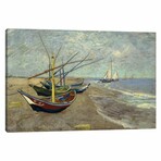 Fishing Boats on the Beach at les Saintes Maries de la Mer by Vincent van Gogh (18"H x 26"W x 0.75"D)