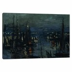The Port of Le Havre, Night Effect (Le Port de Havre, effet du Nuit), 1873  by Claude Monet (18"H x 26"W x 0.75"D)
