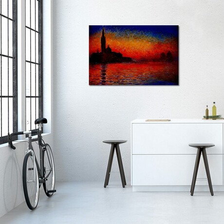 Sunset in Venice by Claude Monet (18"H x 26"W x 0.75"D)