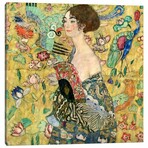 Lady with a Fan by Gustav Klimt (18"H x 18"W x 0.75"D)