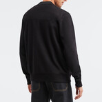 Zip Cardigan Bomber Jacket // Black (XL)