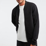 Zip Cardigan Bomber Jacket // Black (XL)