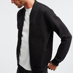 Zip Cardigan Bomber Jacket // Black (XL)