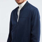 Zip Cardigan Bomber Jacket // Navy (XL)