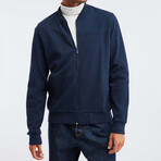 Zip Cardigan Bomber Jacket // Navy (XL)