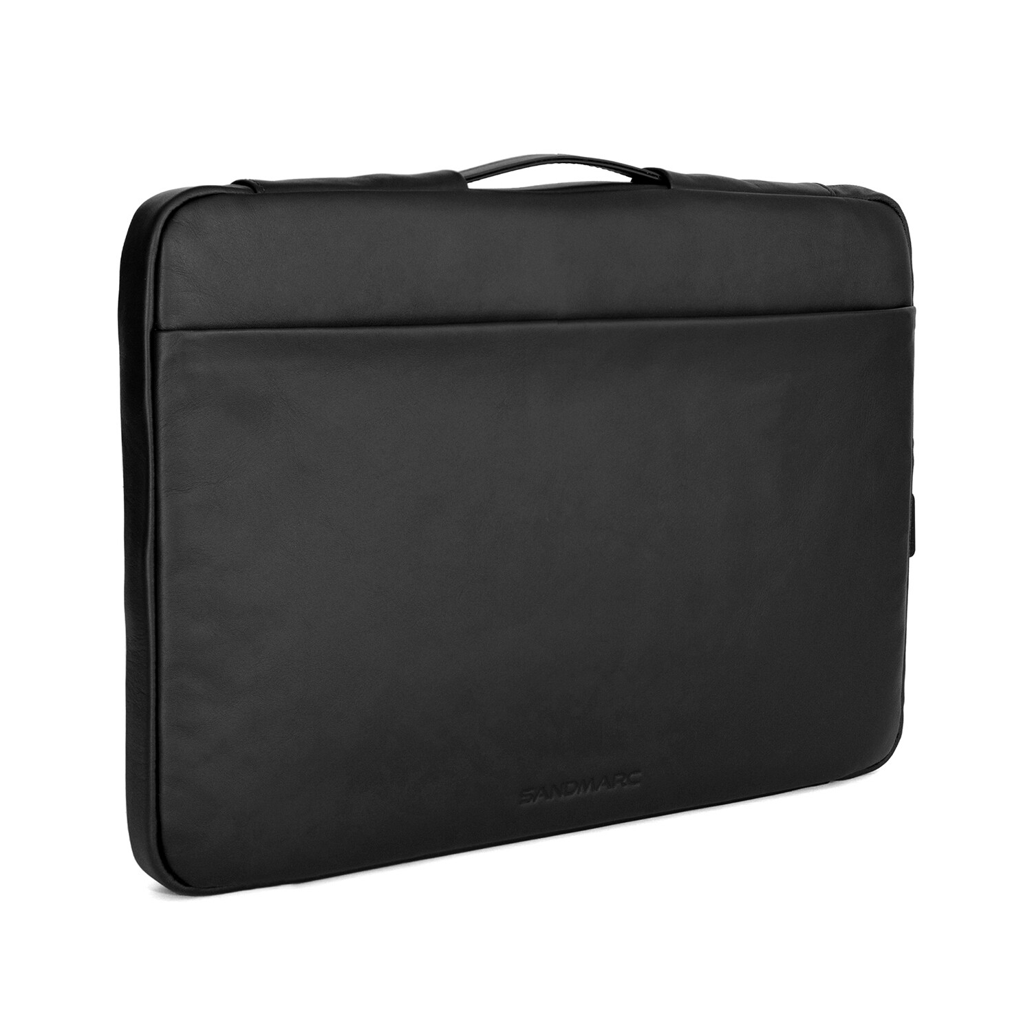 MacBook 16 & 15 inch Leather Carrying Case - SANDMARC Black