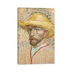 Self Portrait With Straw Hat, Summer 1887 by Vincent van Gogh (26"H x 18"W x 0.75"D)