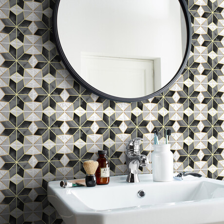 Authentic Sophinia Cement Tile Stickers // Set of 9 (17.55"H x 17.55"W Area)