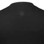 Mens Thermal Henley Long Sleeves Shirts // Black + Navy (S)