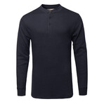 Mens Thermal Henley Long Sleeves Shirts // Navy (M)