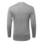 Mens Thermal Henley Long Sleeves Shirts // Gray (M)