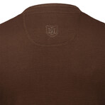 Mens Thermal Henley Long Sleeves Shirts // Brown (M)