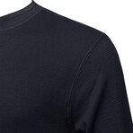 Mens Thermal Henley Long Sleeves Shirts // Navy (M)