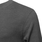 Mens Thermal Henley Long Sleeves Shirts // Charcoal (M)