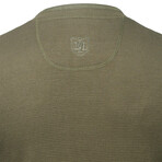 Mens Thermal Henley Long Sleeves Shirts // Navy + Olive (M)