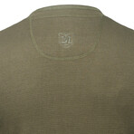 Mens Thermal Henley Long Sleeves Shirts // Olive + Burgundy (XL)