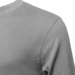 Mens Thermal Henley Long Sleeves Shirts // Grey + Burgundy (S)
