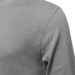 Mens Thermal Henley Long Sleeves Shirts // Brown + Grey (M)