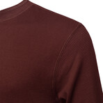 Mens Thermal Henley Long Sleeves Shirts // Charcoal + Burgundy (S)