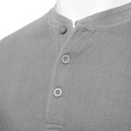 Mens Thermal Henley Long Sleeves Shirts // Gray (M)
